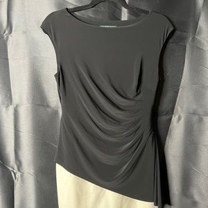 Size 8 Ralph Lauren Midi Work/Preppy dress Black and White